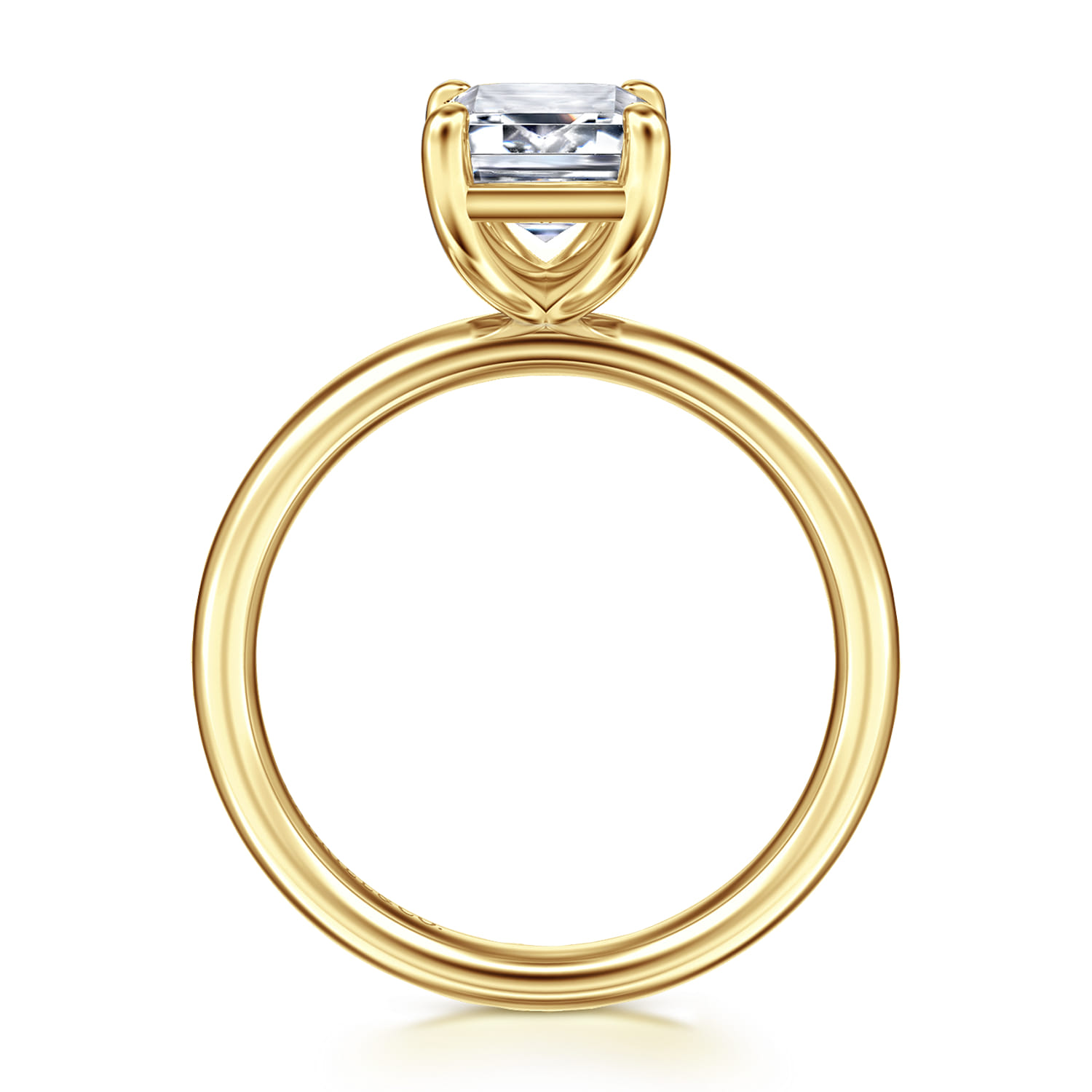 Unite - 14K Yellow Gold Emerald Cut Solitaire Diamond Engagement Ring - Shot 2