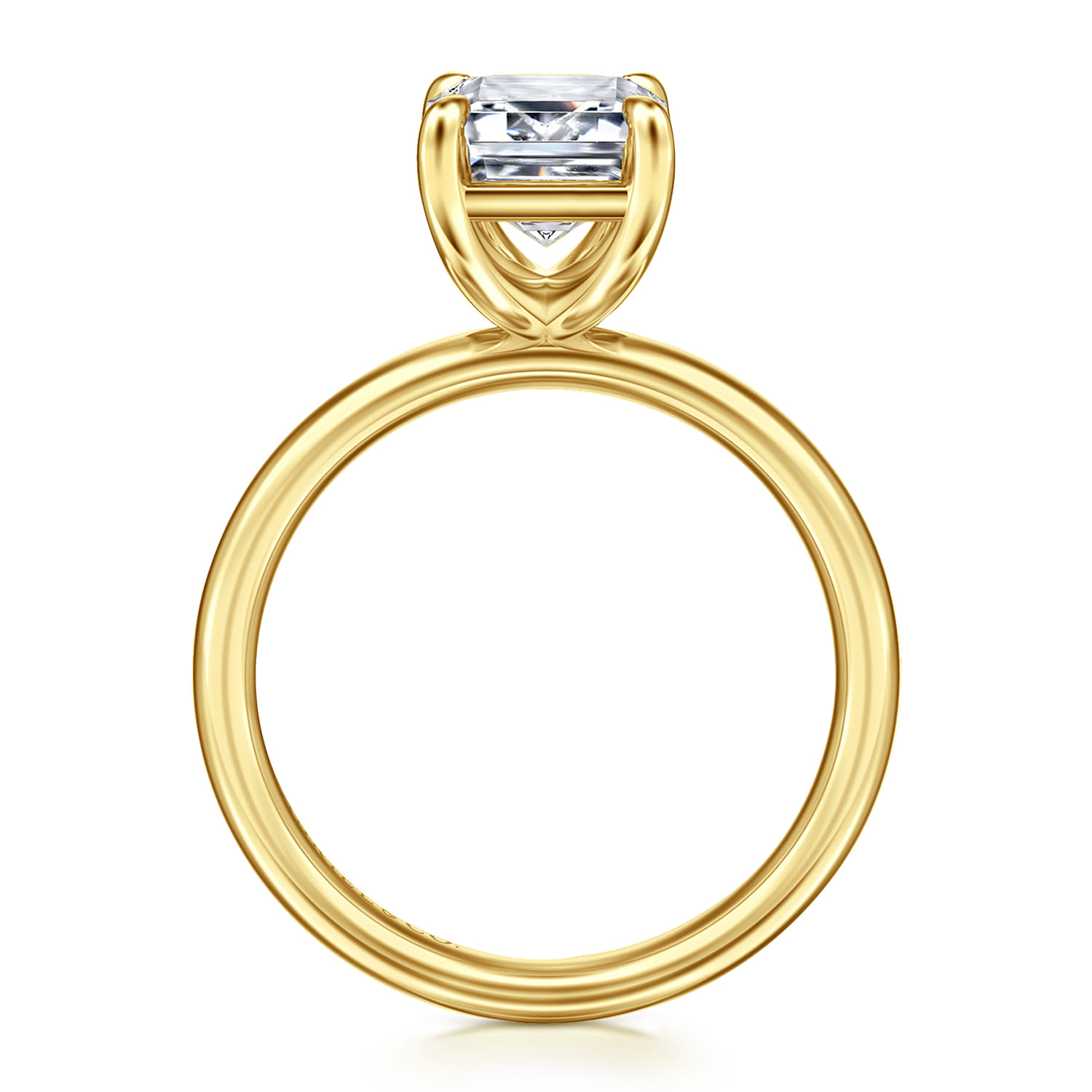 Unite - 14K Yellow Gold Emerald Cut Solitaire Diamond Engagement Ring - Shot 2