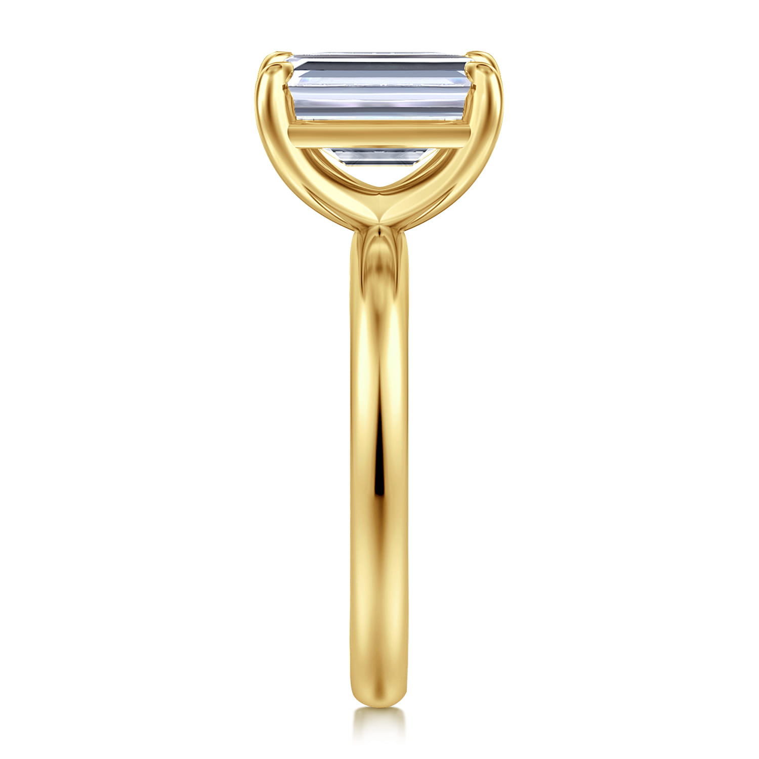 Unite - 14K Yellow Gold Emerald Cut Solitaire Diamond Engagement Ring - Shot 5