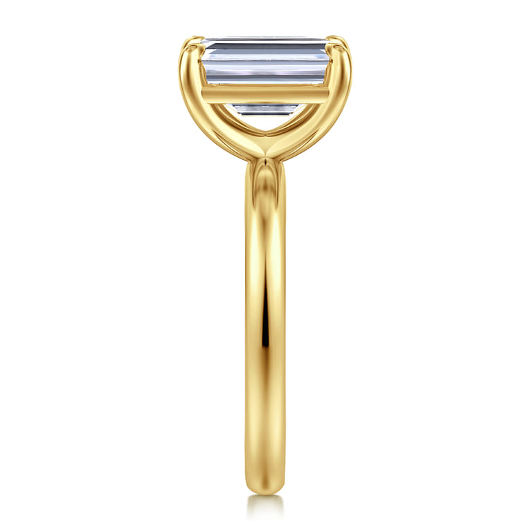 Unite - 14K Yellow Gold Emerald Cut Solitaire Diamond Engagement Ring - Shot 5