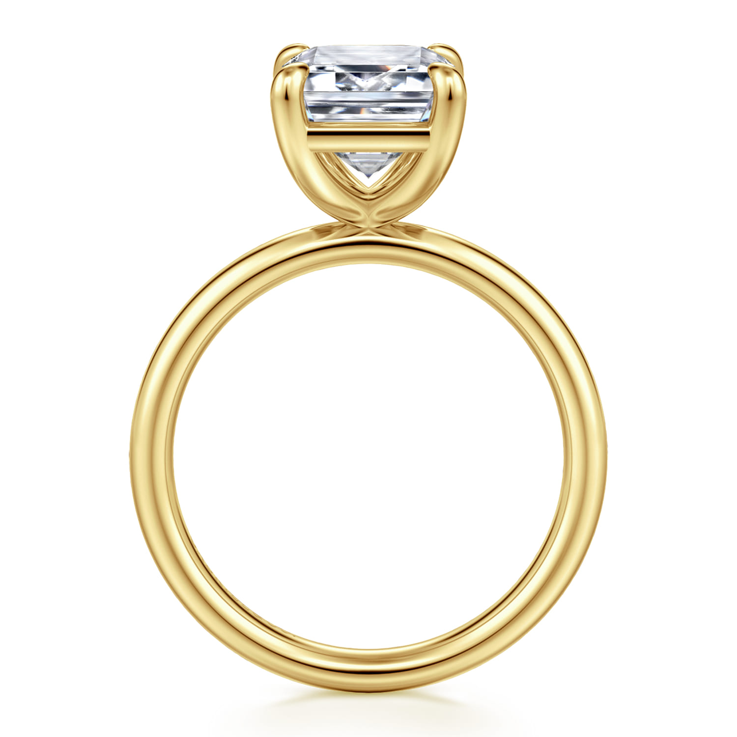 Unite - 14K Yellow Gold Emerald Cut Solitaire Diamond Engagement Ring - Shot 2