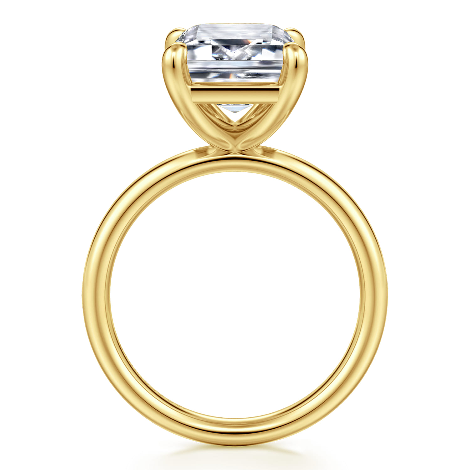 Unite - 14K Yellow Gold Emerald Cut Solitaire Diamond Engagement Ring - Shot 2