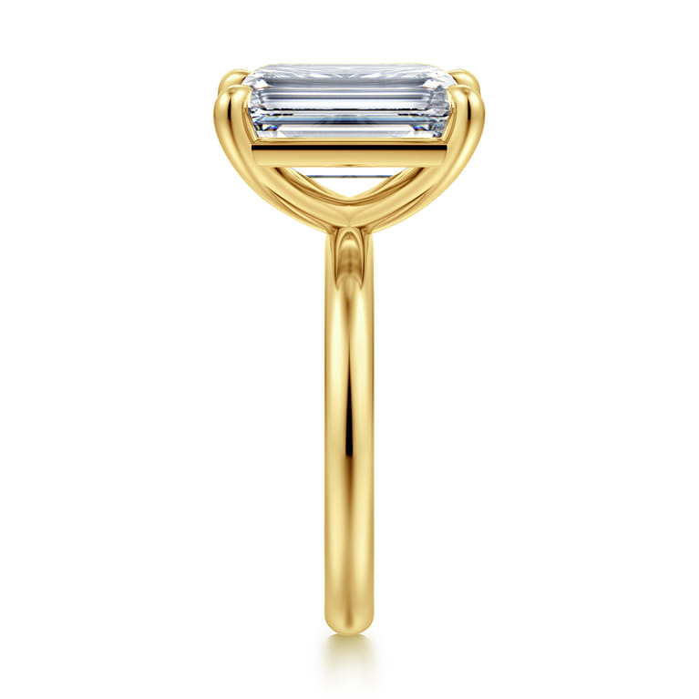 Unite - 14K Yellow Gold Emerald Cut Solitaire Diamond Engagement Ring - Shot 5