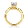 Bettie - 14K Yellow Gold Bypass Emerald Cut Diamond Engagement Ring