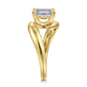 Bettie - 14K Yellow Gold Bypass Emerald Cut Diamond Engagement Ring