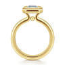Pauline - 14K Yellow Gold Bezel Set Emerald Cut Diamond Engagement Ring