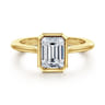 Brooke - 14K Yellow Gold Emerald Cut Bezel Set Solitaire Diamond Engagement Ring