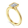 Brooke - 14K Yellow Gold Emerald Cut Bezel Set Solitaire Diamond Engagement Ring