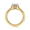 Brooke - 14K Yellow Gold Bezel Set Emerald Cut Solitaire Diamond Engagement Ring