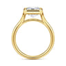 Agnes - 14K Yellow Gold Bezel Set Emerald Cut Solitaire Diamond Engagement Ring