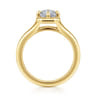 Elsa - 14K Yellow Gold Compass Bezel Prong Emerald Cut Solitaire Diamond Engagement Ring
