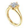 Elsa - 14K Yellow Gold Compass Bezel Prong Emerald Cut Solitaire Diamond Engagement Ring