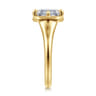 Elsa - 14K Yellow Gold Compass Bezel Prong Emerald Cut Solitaire Diamond Engagement Ring
