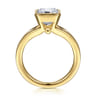Giocanda - 14K Yellow Gold Split Shank Half Bezel Emerald Cut Diamond Engagement Ring