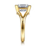 Giocanda - 14K Yellow Gold Split Shank Half Bezel Emerald Cut Diamond Engagement Ring
