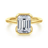 Bethanne - 14K Yellow Gold Emerald Solitaire Diamond Engagement Ring