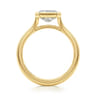 Kaya - 14K Yellow Gold Bezel Set Emerald Cut Solitaire Diamond Engagement Ring