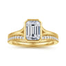 Kaya - 14K Yellow Gold Bezel Set Emerald Cut Solitaire Diamond Engagement Ring
