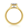 Kaya - 14K Yellow Gold Bezel Set Emerald Cut Solitaire Diamond Engagement Ring