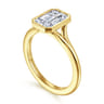 Kaya - 14K Yellow Gold Bezel Set Emerald Cut Solitaire Diamond Engagement Ring
