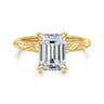 Isolde - 14K Yellow Gold Emerald Cut Solitaire Diamond Engagement Ring