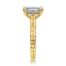 Gaze - Vintage Inspired 14K Yellow Gold Emerald Cut Solitaire Diamond Engagement Ring