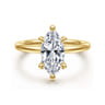 Cari - 14K Yellow Gold Marquise Shape Diamond Engagement Ring - 0.06 ct