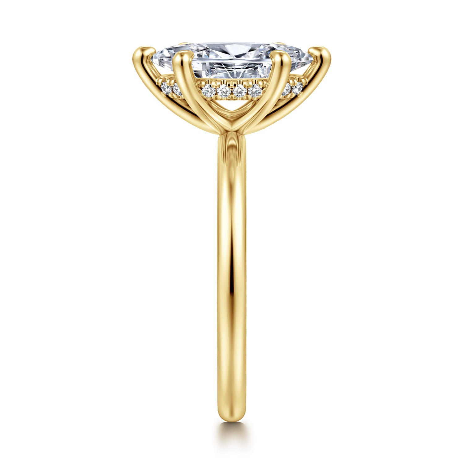 Cari - 14K Yellow Gold Marquise Shape Diamond Engagement Ring - 0.06 ct - Shot 4