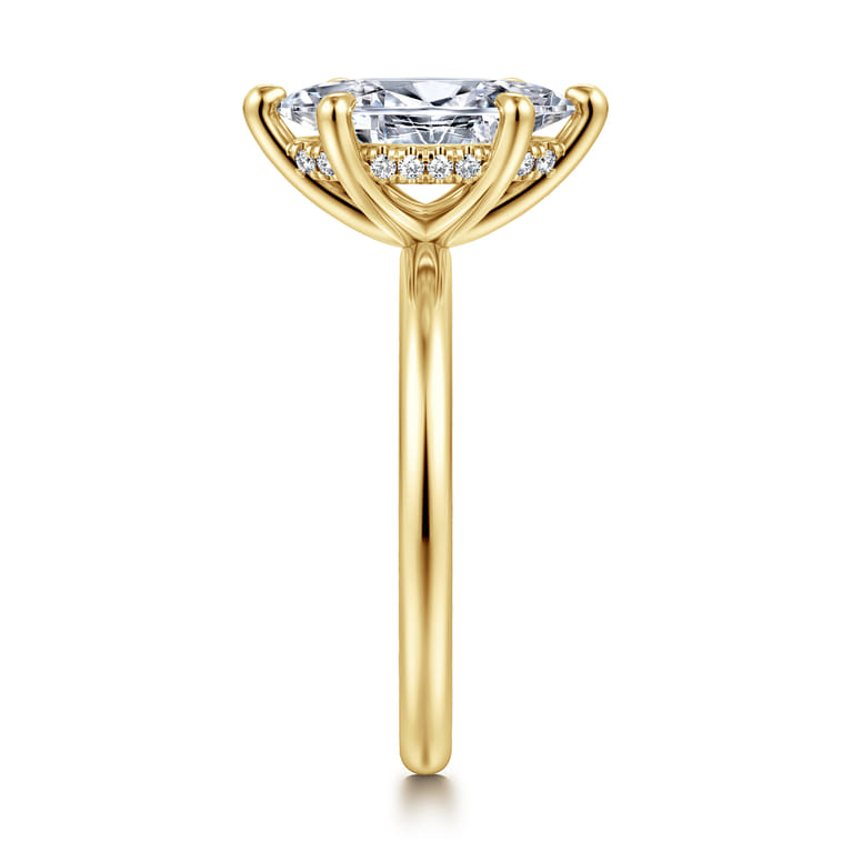 Cari - 14K Yellow Gold Marquise Shape Diamond Engagement Ring - 0.06 ct - Shot 4