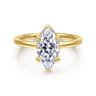 Rainah - 14K Yellow Gold Marquise Shape Diamond Engagement Ring - 0.12 ct