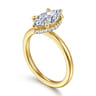 Rainah - 14K Yellow Gold Marquise Shape Diamond Engagement Ring - 0.12 ct