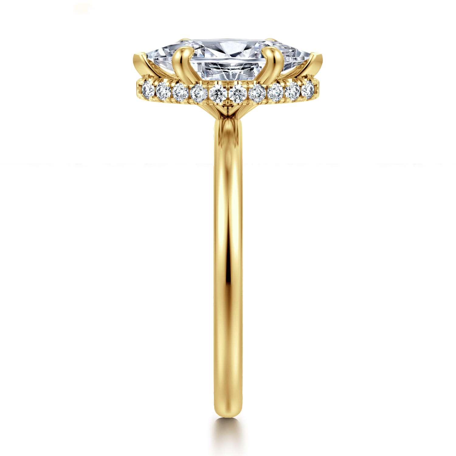 Rainah - 14K Yellow Gold Marquise Shape Diamond Engagement Ring - 0.12 ct - Shot 4