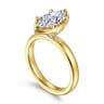 Deedie - 14K Yellow Gold Marquise Shape Diamond Engagement Ring - 0.11 ct