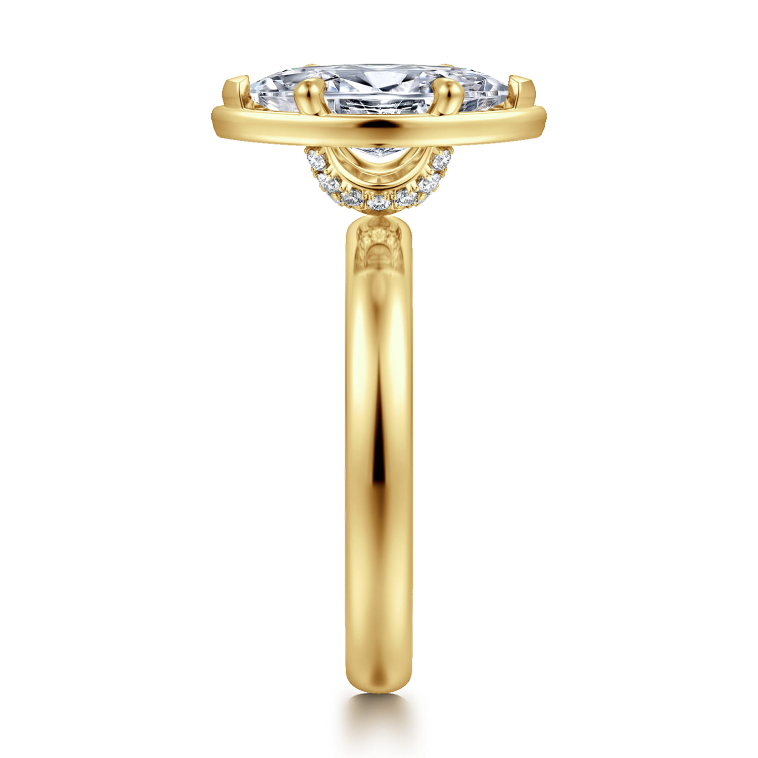 Deedie - 14K Yellow Gold Marquise Shape Diamond Engagement Ring - 0.11 ct - Shot 4