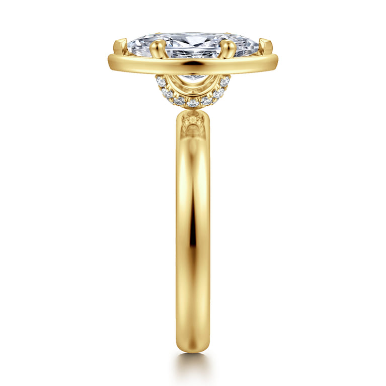 Deedie - 14K Yellow Gold Marquise Shape Diamond Engagement Ring - 0.11 ct - Shot 4