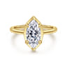 Cassi - 14K Yellow Gold Marquise Shape Diamond Engagement Ring - 0.06 ct