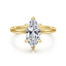 Badia - 14K Yellow Gold Marquise Shape Solitaire Diamond Engagement Ring - 0.06 ct