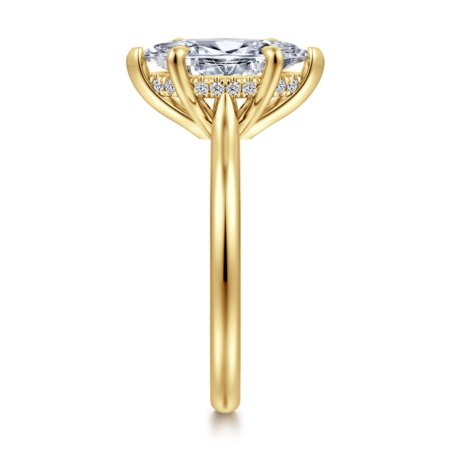 Badia - 14K Yellow Gold Marquise Shape Solitaire Diamond Engagement Ring - 0.06 ct - Shot 4
