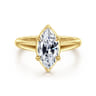 Geo - 14K Yellow Gold Marquise Shape Diamond Engagement Ring - 0.16 ct