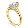 Geo - 14K Yellow Gold Marquise Shape Diamond Engagement Ring - 0.16 ct