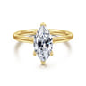 Azucena - 14K Yellow Gold Marquise Shape Solitaire Diamond Engagement Ring - 0.06 ct