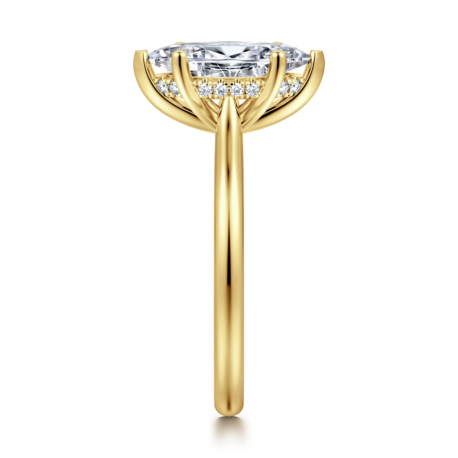 Azucena - 14K Yellow Gold Marquise Shape Solitaire Diamond Engagement Ring - 0.06 ct - Shot 4