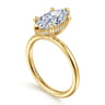 Anuk - 14K Yellow Gold Marquise Shape Diamond Engagement Ring - 0.06 ct