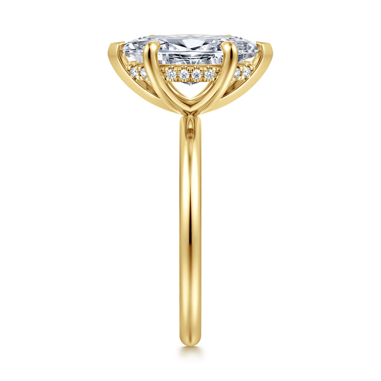 Anuk - 14K Yellow Gold Marquise Shape Diamond Engagement Ring - 0.06 ct - Shot 4