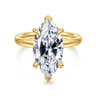 Peace - 14K Yellow Gold Marquise Shape Diamond Engagement Ring - 0.1 ct