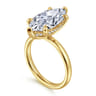 Peace - 14K Yellow Gold Marquise Shape Diamond Engagement Ring - 0.1 ct