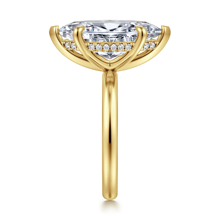 Peace - 14K Yellow Gold Marquise Shape Diamond Engagement Ring - 0.1 ct - Shot 4
