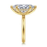 Peace - 14K Yellow Gold Marquise Shape Diamond Engagement Ring - 0.1 ct