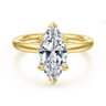 Peace - 14K Yellow Gold Marquise Shape Diamond Engagement Ring - 0.08 ct