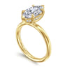 Peace - 14K Yellow Gold Marquise Shape Diamond Engagement Ring - 0.08 ct